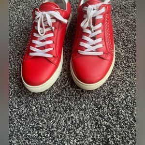 Zadig & Voltaire Red Silver leather studded sneakers Size 39 EU gently used